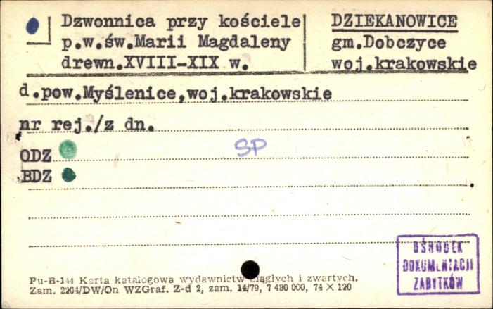 dzwonnica przy kościele pw. św. Marii Magdaleny, skan 1