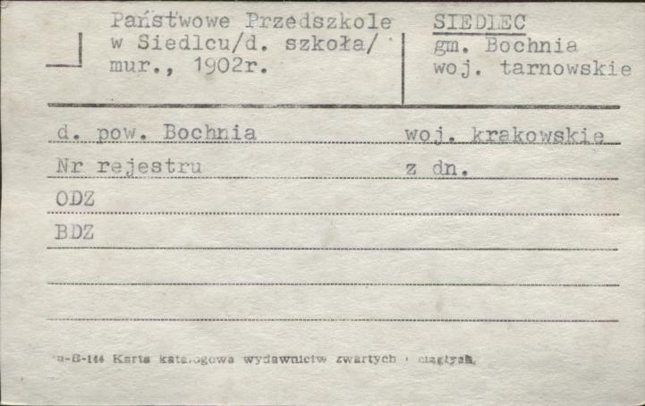 Państwowe Przedszkole w Siedlcu, skan 1