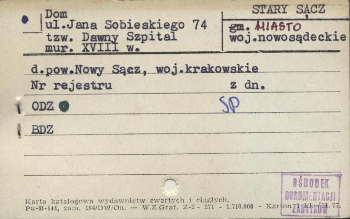 dom, tzw. dawny szpital, skan 1