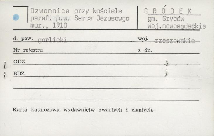 dzwonnica przy kościele paraf. pw. Serca Jezusowego, skan 1
