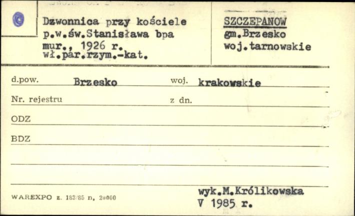 dzwonnica przy kościele pw. św. Stanisława bpa, skan 1