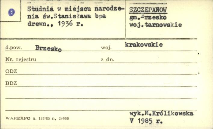 studnia w miejscu narodzenia św. Stanisława bpa, skan 1
