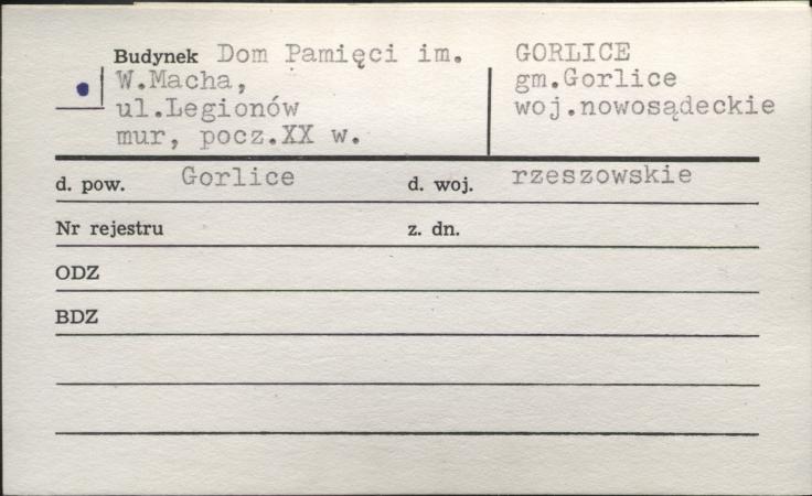 dom pamięci im. W. Macha, skan 1