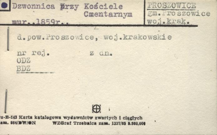 dzwonnica przy kościele cmentarnym, skan 1