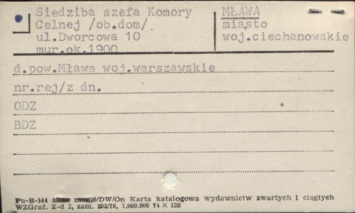 siedziba szefa komory celnej (ob. dom), skan 1