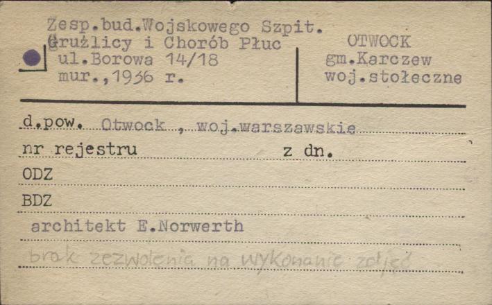 zespół budynków Wojskowego Szpitala Gruźlicy i Chorób Płuc, skan 1