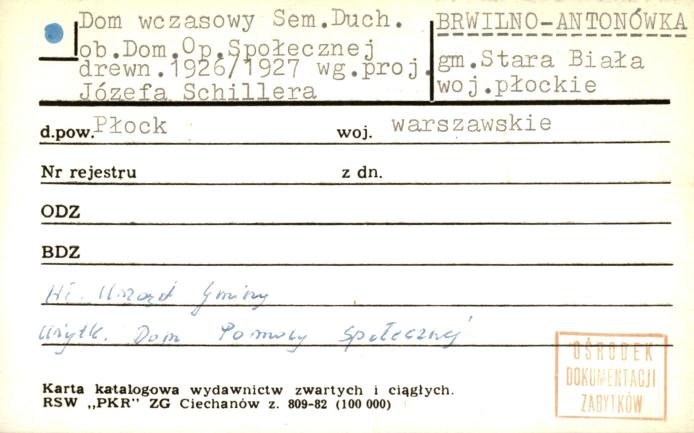 dom wczasowy Sem. Duch., ob. dom op. społecznej, skan 1