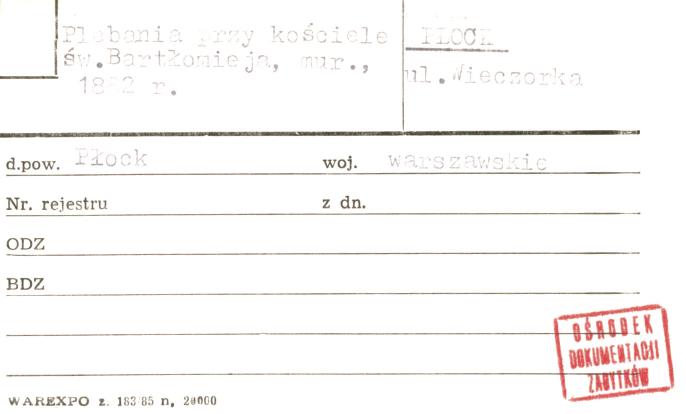 plebania przy kościele św. Bartłomieja, skan 1