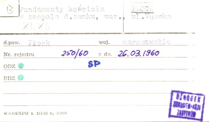 fundamenty kościoła w zespole d. zamku, skan 1