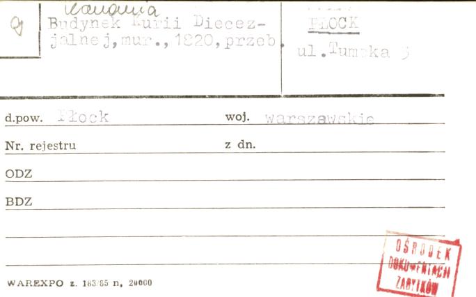 kanonia, budynek kurii diecezjalnej, skan 1
