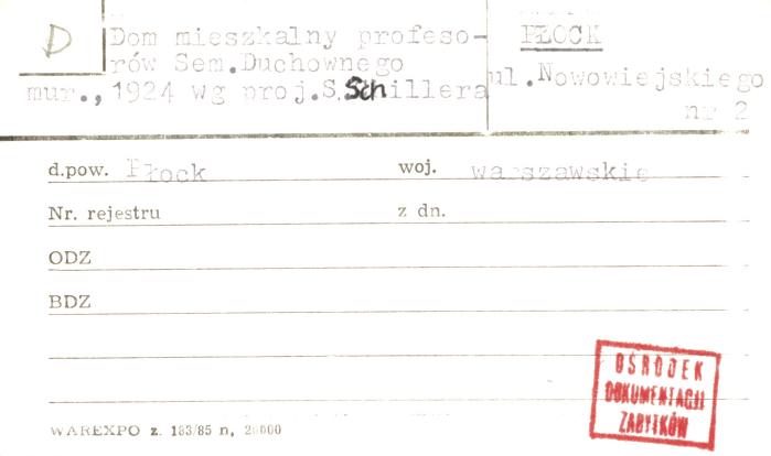 dom mieszkalny profesorów sem. duchownego, skan 1
