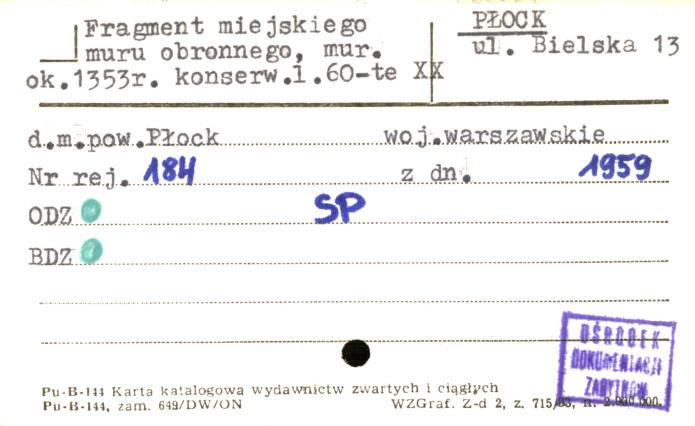 fragment miejskiego muru obronnego, skan 1