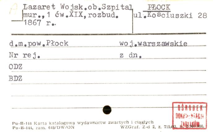 lazaret wojsk., ob. szpital, skan 1