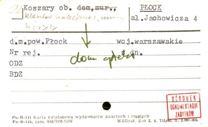 koszary, ob. dom mieszkalny, skan 1