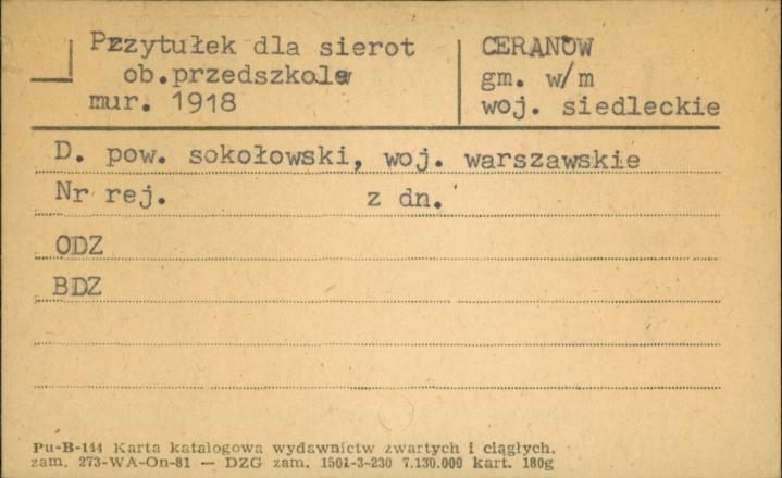 przytułek dla sierot, ob. przedszkole, skan 1