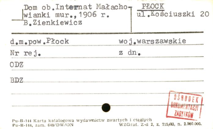 dom, ob. internat Małachowianki, skan 1