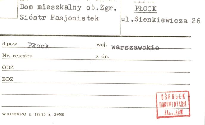 dom mieszkalny, ob. zgr. Sióstr Pasjonistek, skan 1