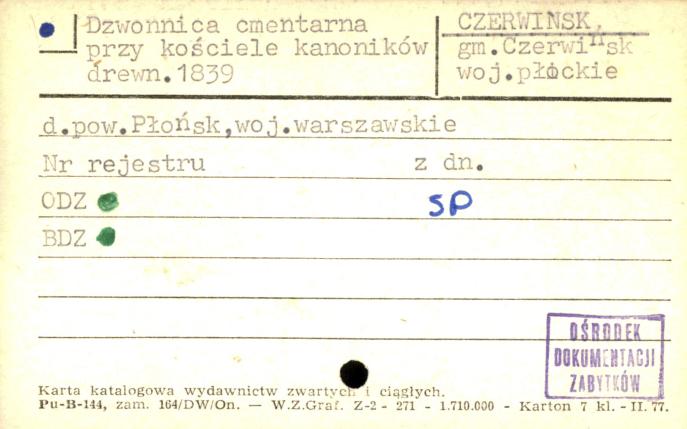 dzwonnica cmentarna przy kościele kanoników, skan 1