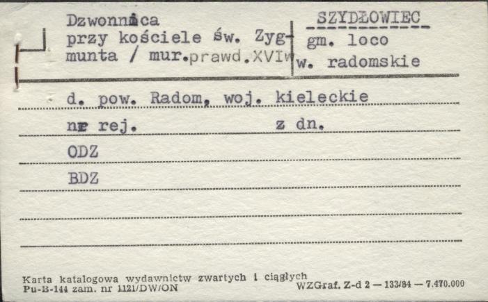 dzwonnica przy kościele św. Zygmunta, skan 1