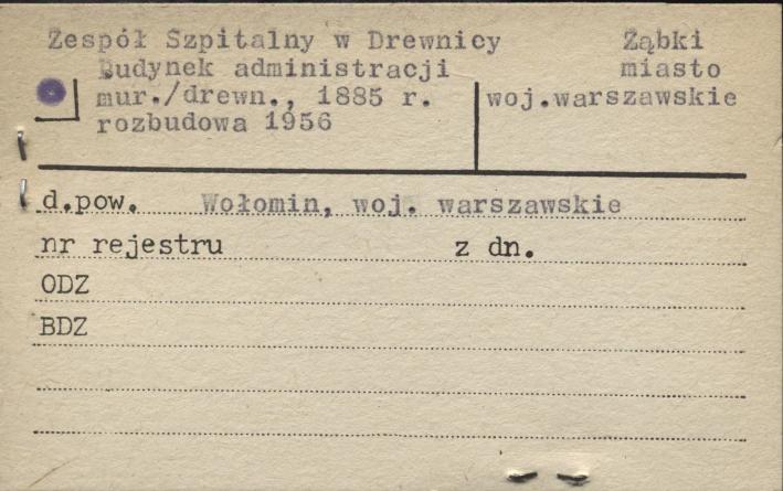 Zespół Szpitalny w Drewnicy budynek administracji, skan 1