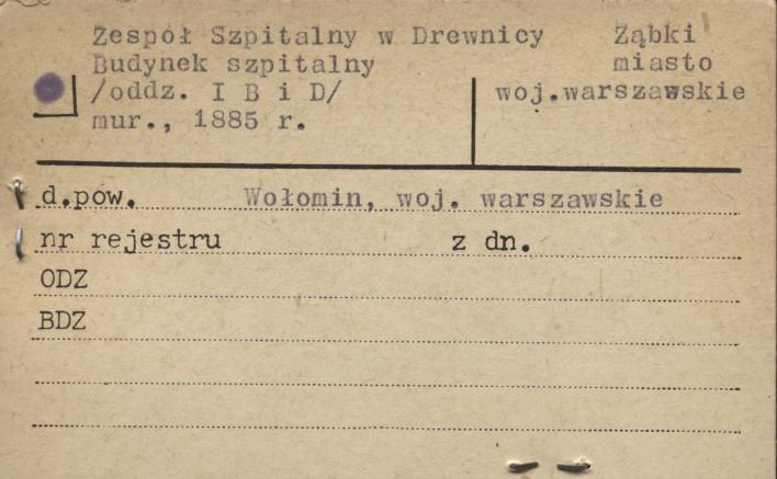 Zespół Szpitalny w Drewnicy budynek szpitalny (oddz. I B i D), skan 1