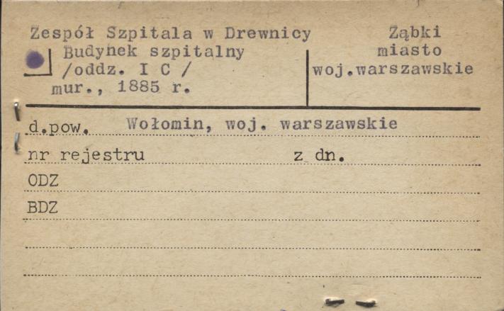 Zespół Szpitala w Drewnicy budynek szpitalny (oddz. I C), skan 1