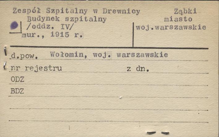 Zespół Szpitalny w Drewnicy budynek szpitalny (oddz. IV), skan 1