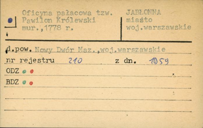 oficyna pałacowa, tzw. Pawilon Królewski, skan 1