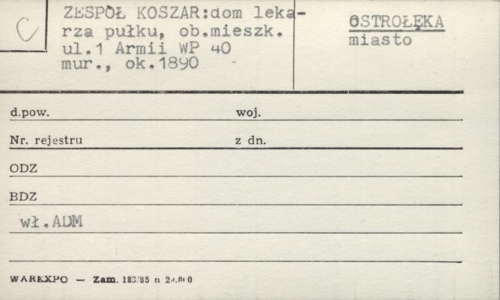 zespół koszar: dom lekarza pułku, ob. mieszk., skan 1