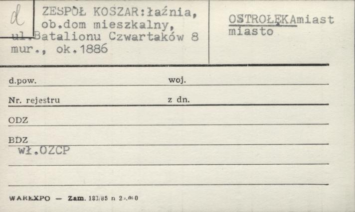 zespół koszar: łaźnia, ob. dom mieszkalny, skan 1