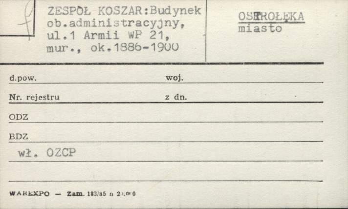 zespół koszar: budynek, ob. administracyjny, skan 1