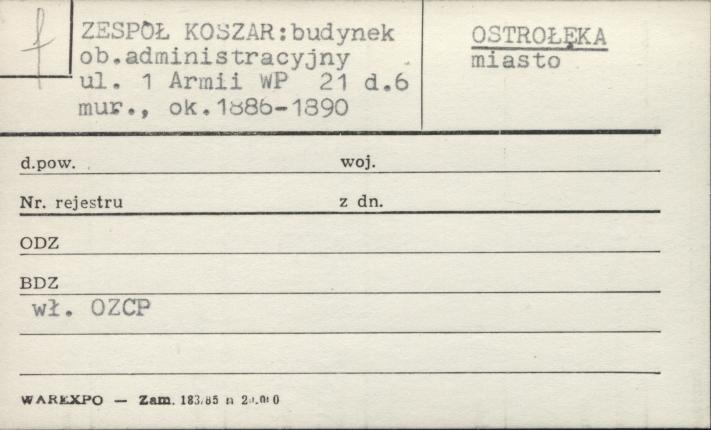 zespół koszar: budynek, ob. administracyjny, skan 1