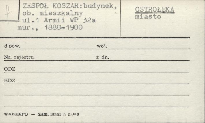 zespół koszar: budynek, ob. mieszkalny, skan 1