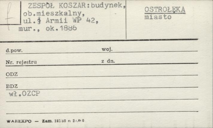 zespół koszar: budynek, ob. mieszkalny, skan 1