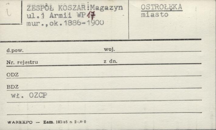 zespół koszar: magazyn, skan 1