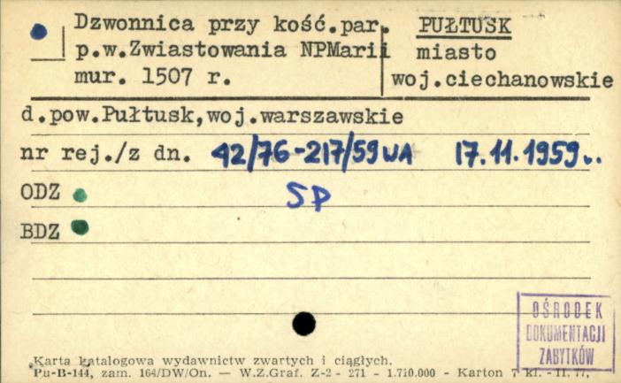 dzwonnica przy kościele par. pw. Zwiastowania NPM, skan 1