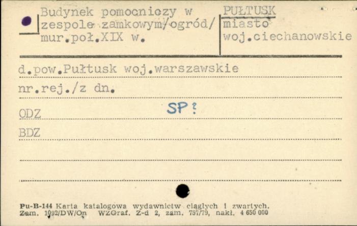 budynek pomocniczy w zespole zamkowym (ogród), skan 1