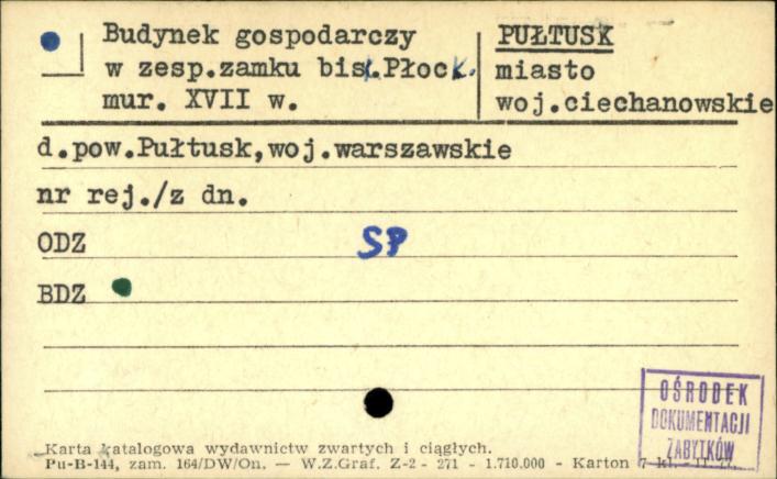 budynek gospodarczy w zesp. zamku bis. Płock., skan 1