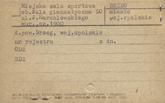 miejska sala sportowa ob. sala gimnastyczna LO, skan 1