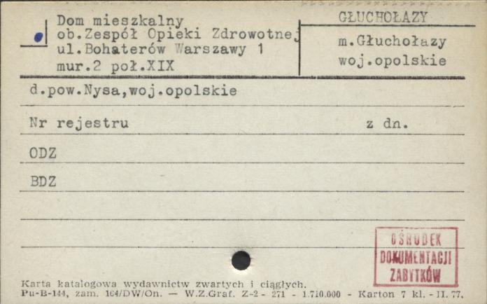 dom mieszkalny, ob. Zespół Opieki Zdrowotnej, skan 1