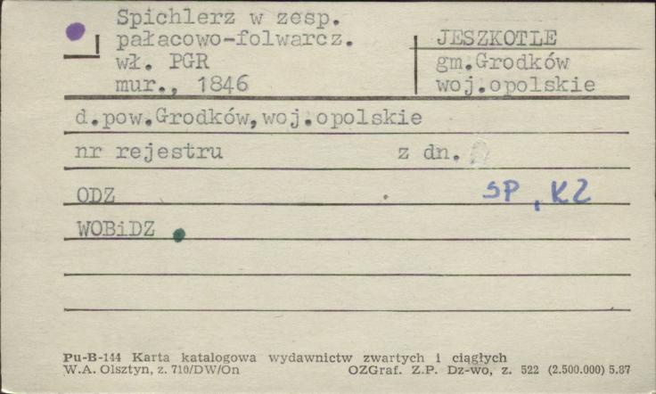 spichlerz w zesp. pałacowo- folwarcznym, skan 1