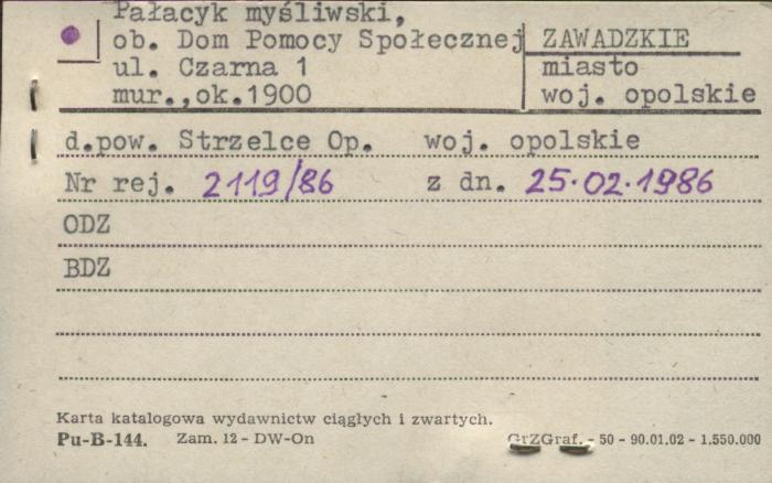pałacyk myśliwski, ob. dom pomocy społecznej, skan 1