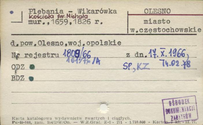 plebania - wikarówka kościoła św. Michała, skan 1