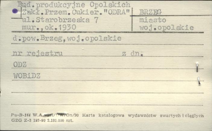 bud. produkcyjne Opolskich Zakł. Przem. Cukier. ODRA, skan 1