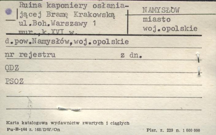 ruina kaponiery osłaniającej Bramę Krakowską, skan 1