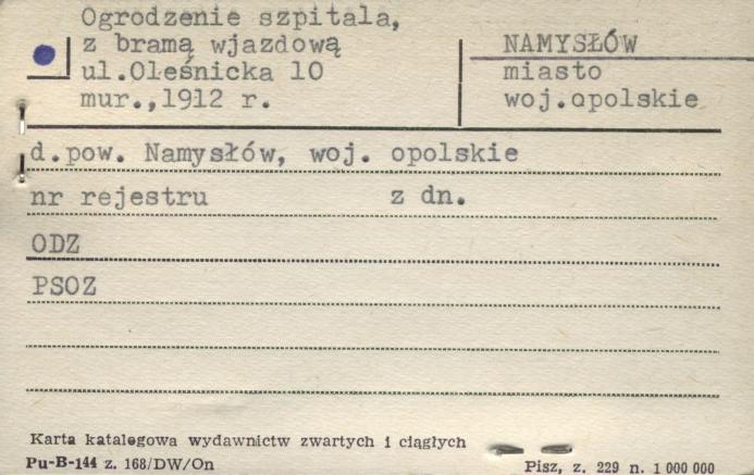 ogrodzenie szpitala z bramą wjazdową, skan 1