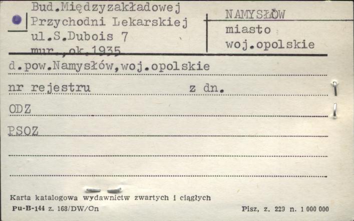 budynek międzyzakładowej przychodni lekarskiej, skan 1