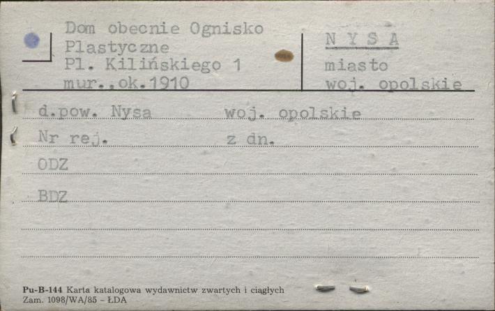 dom, obecnie Ognisko Plastyczne, skan 1