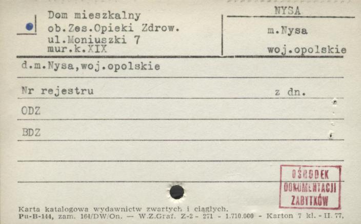 dom mieszkalny, ob. Zes. Opieki Zdrow., skan 1