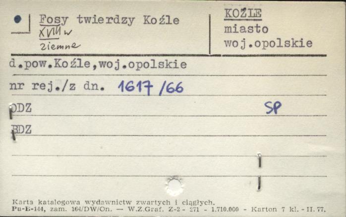 fosy twierdzy Koźle, skan 1